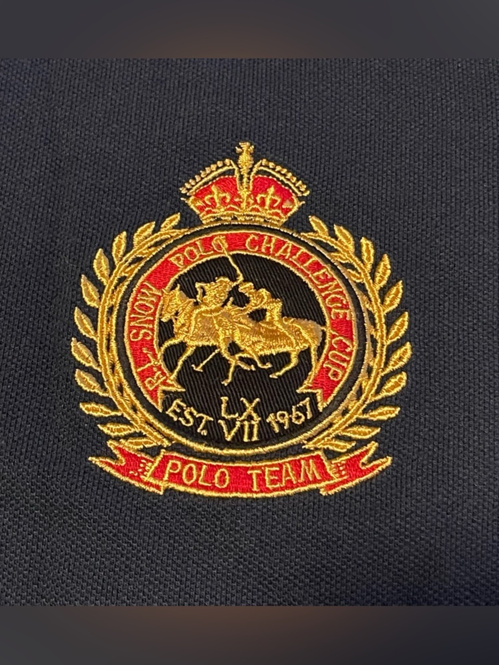 VTG Polo Ralph Lauren Rugby Shirt Mens 3XL Tall Gold Crest Blue Red Big Pony - Picture 6 of 14